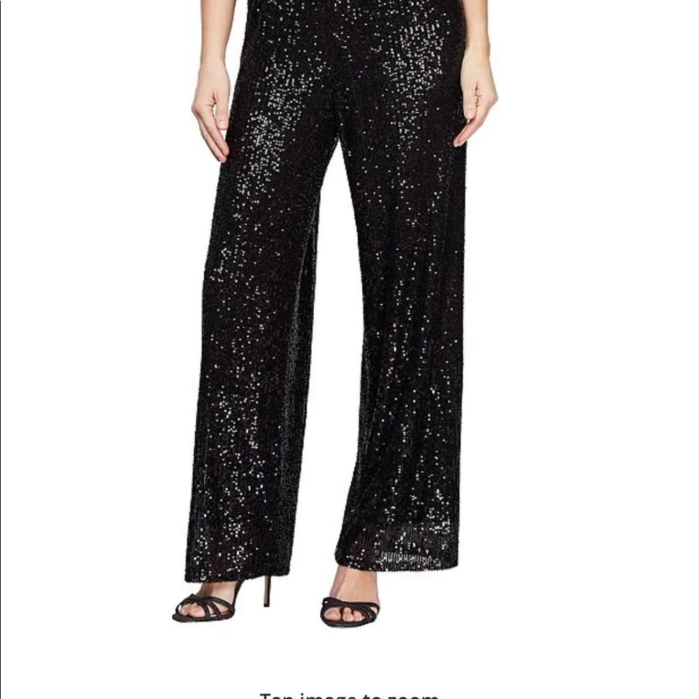Alex Evenings elastic black sequins pants NEVER WORN